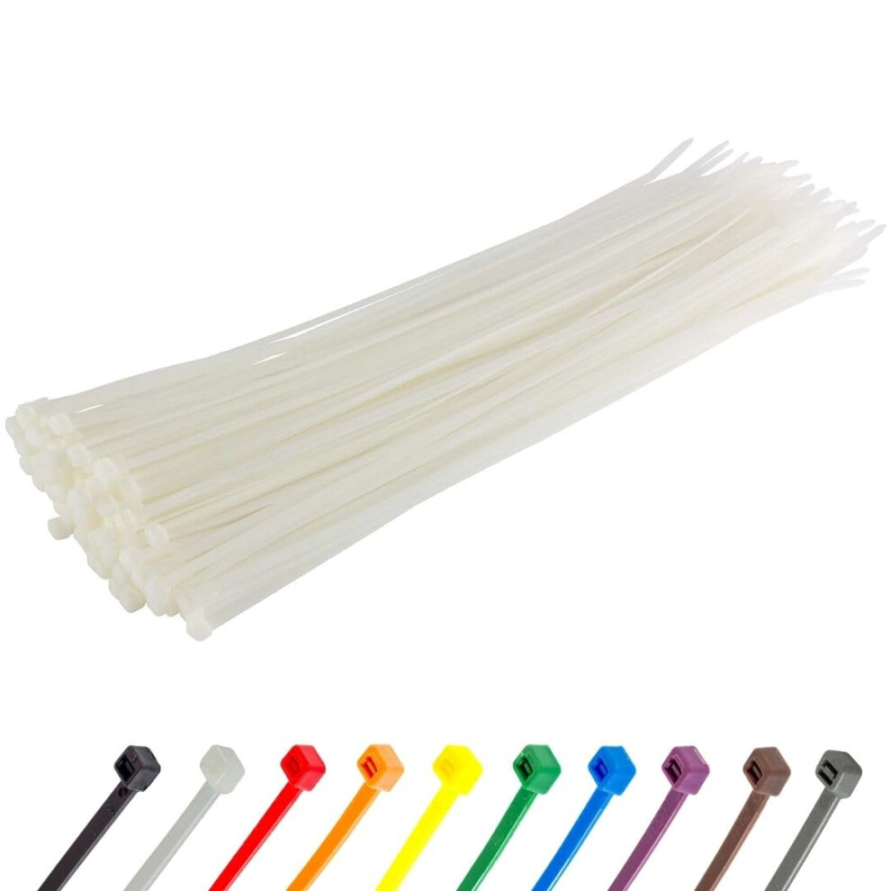 Photos - Electrical Wire & Cable GTSE 8 Inch White/Clear Zip Ties 100 Pack 50lb Strength UV Resistant Strong Nylon Cable Ties Self-Locking 8"""" Tie Wraps GT