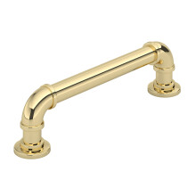 Richelieu Hardware BP2209128130 Collezione Steampunk Maniglia da centro a centro rotonda in ottone vintage da 5 1/16 pollici (128 mm) per armadie