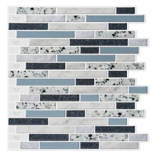 LONGKING 10-vel Self-adhesieve Peel en Stick Achterwand voor Keuken, Vinyl Decoratieve Tegels (Terrazzo)