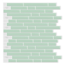 LONGKING 10 arkuszy samoprzylepnych samoprzylepnych płytek Backsplash do kuchni winylowych płytek dekoracyjnych (turkusowy)