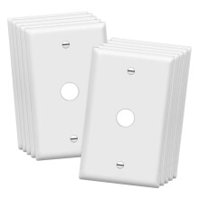 ENERLITES 0,625""""-es lyuk telefon/kbel fali lemez szabvnyos mretu 1-Gang 4,50"""" x 2,76"""" polikarbont hore lgyul muanyag 8861-W-10DB fehr (10