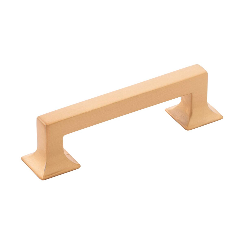 Hickory Hardware Studio Collection Pull 3-3/4 Inch (96Mm) Center To Center Brushed Golden Brass Finish (10 Pack) 078555912291