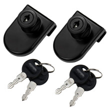 LC LICTOP No Drill Showcase Lock for 0.2-0.3 inch Glass Key Alike - Door to Board Mounting 2 Sets Black Oval 2.15 x 1.5 Inch Zinc Alloy Glass Lock