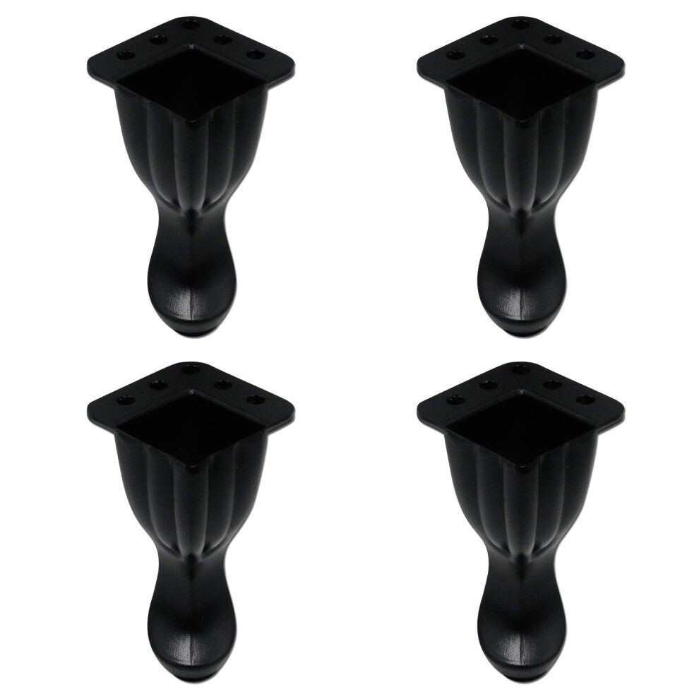 T Tulead Aluminum Alloy Furniture Feet Cabinet Feet Sofa Legs 100Mm/3.94"""" Height Non-Slip Dresser Feet Cupboard Legs Pack Of 4 779288718463