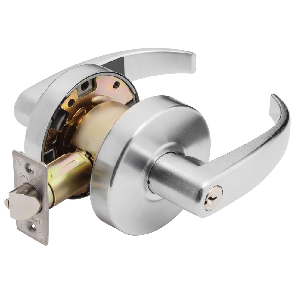 Dynasty Hardware Spartan Design Grade 2 Commercial Duty Door Lever Ada Satin Chrome Finish (Keyed Entry) 636134553534