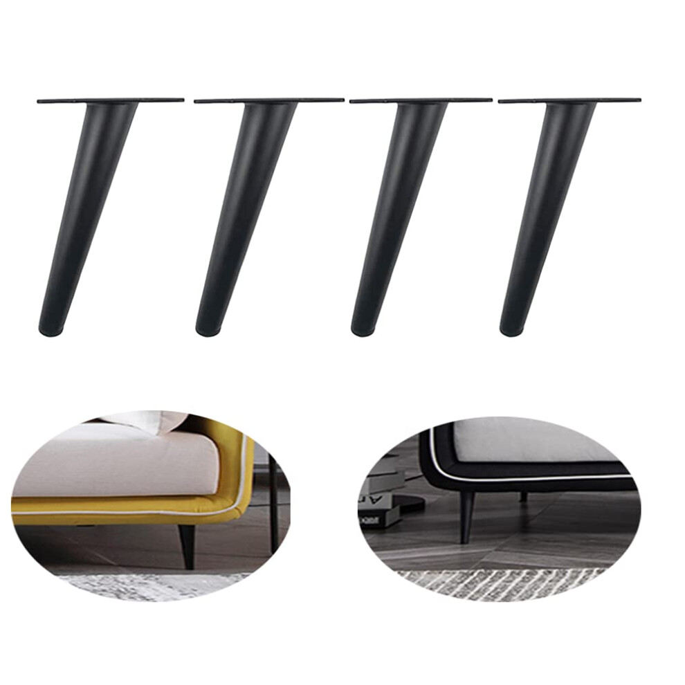 Alxeh Oblique Furniture Leg 6 Inch Slant Tapered Metal Coffee Table Legs 4Pcs Mid Century Modern Sofa Cabinet Feet Black For Home Diy Project 192817321932