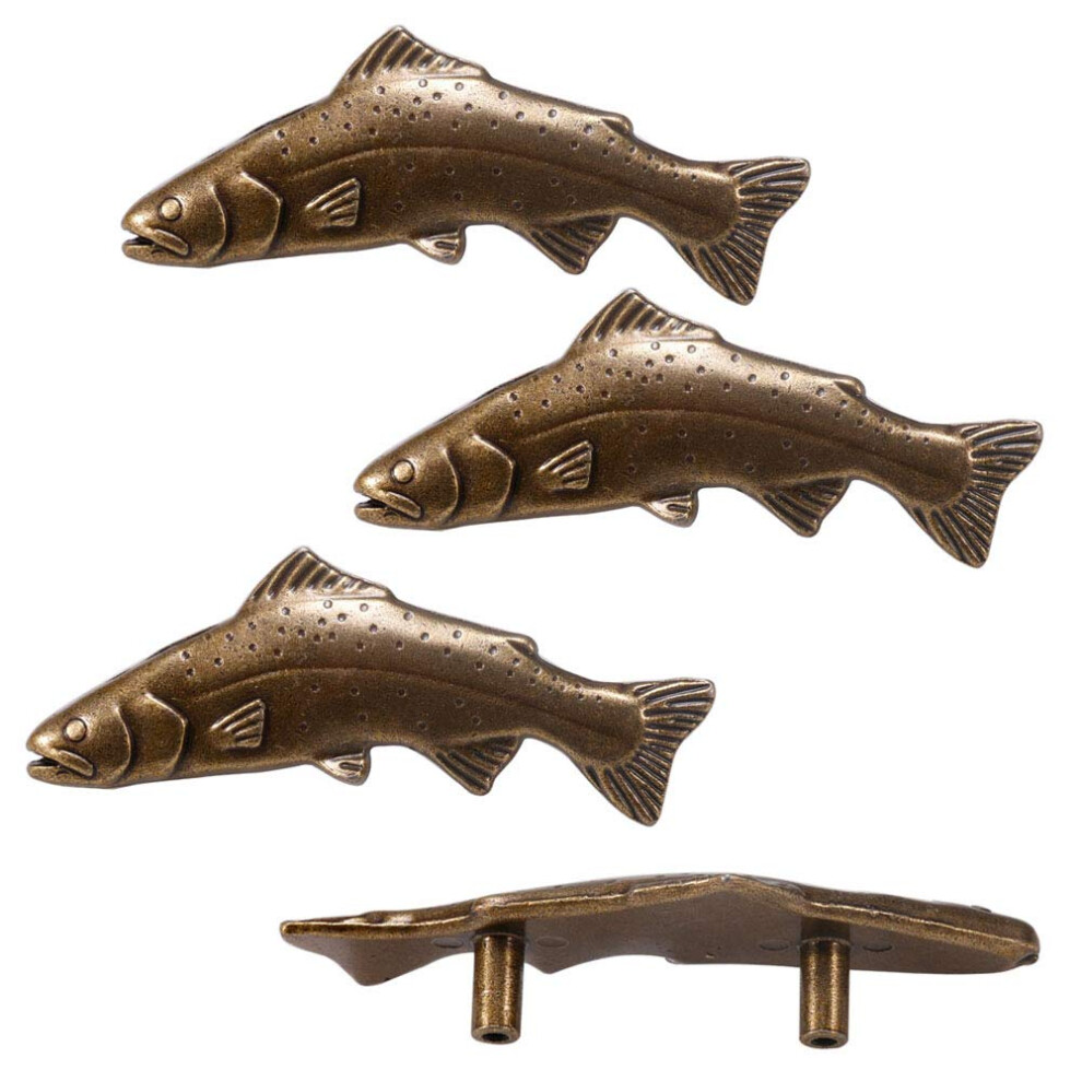 Scrtb 4Pcs Fish Knobs For Door Cabinet Closet Drawer Cupboard Dresser Wardrobe Furniture Kitchen Handle For Home Office Kitchen Pull 768563041686