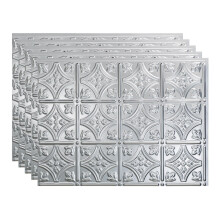 FASDE Estilo tradicional/Patrσn 1 Vinilo decorativo Panel contra salpicaduras de 18 x 24 pulgadas en aluminio cepillado (paquete de 5)