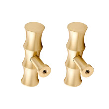 OUTAKU Pomelli per armadietti da cucina in ottone bamb?, color oro, per cassetti, cassettiere, maniglie per mobili, armadietti, porte, fori singo