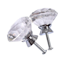Joyhey 4 balen 40 mm diamantov sklenen kritlov knoflky se 3 rouby pro skrnovou zsuvkovou komodu