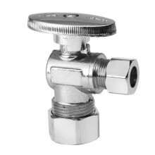 Vanne d'arrt d'angle EFIELD 1/2"" nominal (5/8"" OD) Compression x 3/8"" OD 1/4 de tour certifi UPC (VALVE116)