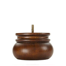 Pied de meuble en bois massif de 3 pouces de hauteur, pied en chignon en noyer brun, ensemble de 4