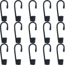 TIHOOD 15PCS 3/8 palcov plastovm potahem Bungee Shock Hk na nuru Spirlov drten hky Konec pro elastickou psku na lano (bez Bungee Cord)