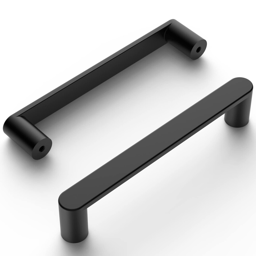 Amerdeco 10 Pack Zh0005mb Matte Black 5 Inch(128Mm) Hole Centers Kitchen Cabinet Pulls Hardware Modern Kitchen Handles For Cabinets Cupboard Handles 707618492578