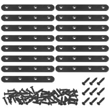 Mardatt 15 Sets 130 x 20 mm (5,12 x 0,79 Zoll) Edelstahl schwarz gerade Klammer-Ausbesserungsplatten fr Holz Heavy Duty flache gerade Klammerverbind