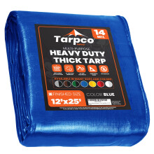 Tarpco Safety Telone di copertura extra pesante da 14 mil Telone impermeabile resistente ai raggi UV a prova di strappo e strappi con bordi rinfo