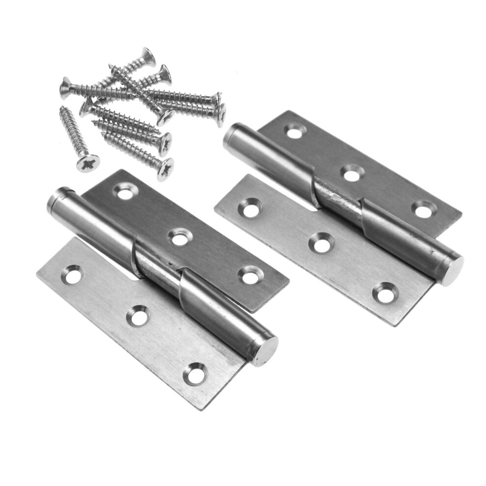 2X 1 Pair 3""""/76Mm Stainless Steel Rising Butt Handed Lift Off Door Hinge (Right Hand) 750939607558