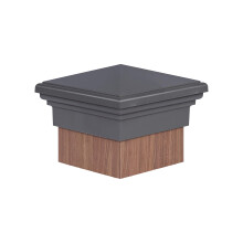 8x8 Post Cap (True 8"""") Grey New England Pyramid Style Square Top for Outdoor Fences Mailboxes & Decks
