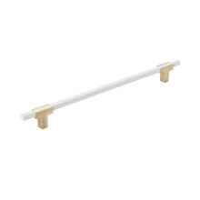 Amerock | Tirante per armadio | Oro/Bianco Spazzolato | 10-1/16 pollici (256 mm) da centro a centro | Urbanita | 1 confezione | Maniglia per cass