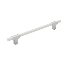 Amerock | Tirante per armadio | Cromo Lucido/Bianco | 7-9/16 pollici (192 mm) da centro a centro | Urbanita | 1 confezione | Maniglia per cassett