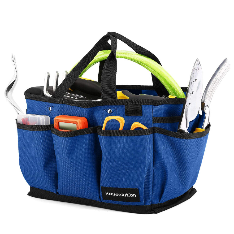 Gardening Tote Bag, Deluxe Garden Tool Storage Bag And Home Organizer With Pockets, Wear-Resistant & Reusable, 14 Inch, Blue 651074337563