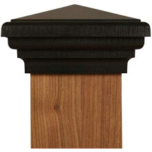 Tapa para poste 4x4 (3,5"""") (caja de 6) tapa cuadrada estilo pirαmide negra para cercas exteriores, buzones y terrazas de Atlanta Post Caps