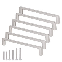 AOKENBAO Maniglia per mobili da bar quadrata solida - Maniglia per mobili in nichel spazzolato opaco 4 pollici/101,6 mm Distanza tra i fori delle