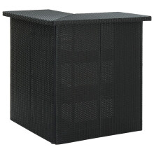 vidaXL Corner Bar Table Black Poly Rattan Furniture Kitchen Dining Pub Table
