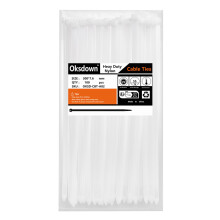 100 Pack White Thick Cable Ties Heavy Duty Large 300mm7.6mm Strong Nylon Plastic Self Locking 12 inch/30 cm Extra Long Clear Zip Tie Wraps