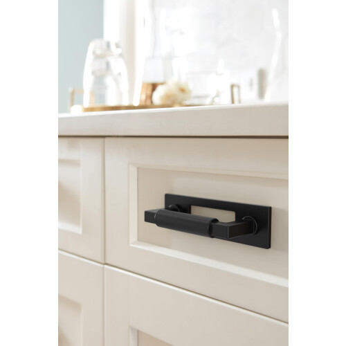 Amerock Medora 76mm Matte Black Rectangle Cabinet Pull Backplate, BP37781MB 1