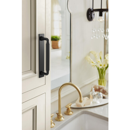 Amerock Ladera 128mm Matte Black Rectangular Cabinet Pull Backplate, BP37763MB 1