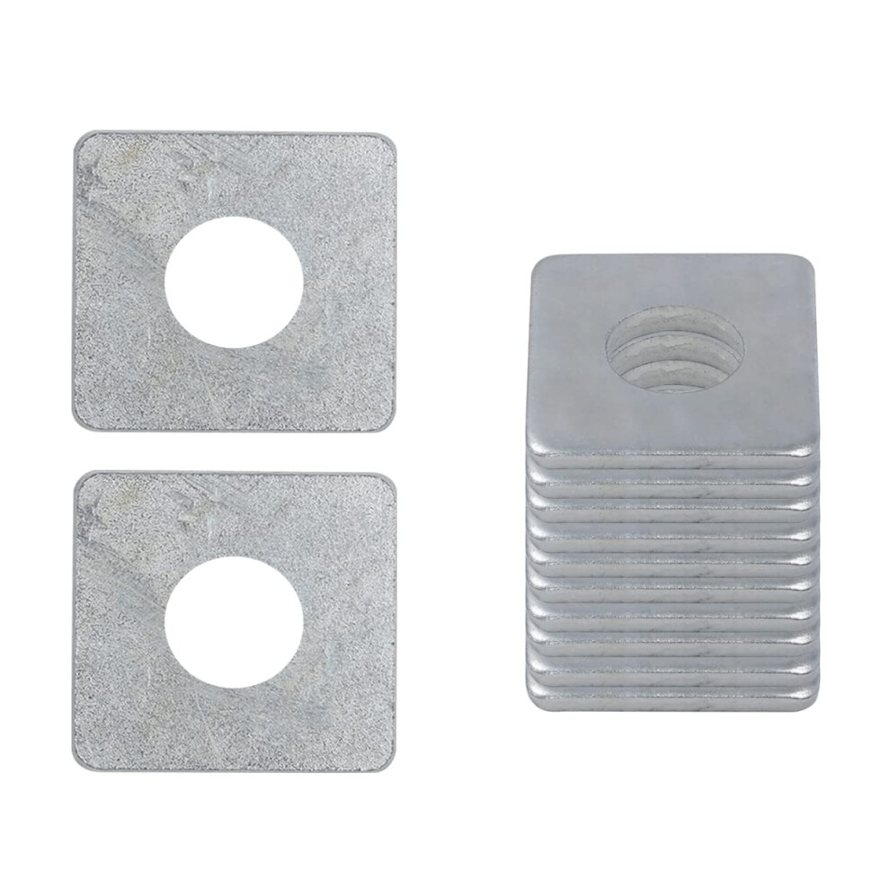50 Pcs Galvanized Square Washer Plate Fastener Hardware 1/2(ID) X 3/2 X3/2 (Square OD) X 1/7 (THK) inch-image-OPC-PM95XXS-NEW