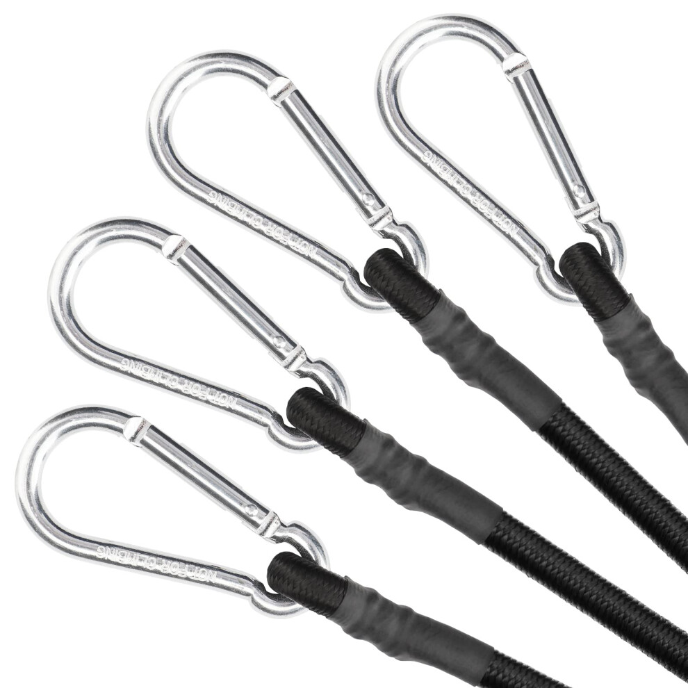Zhoubin 36 Inch Black Bungee Cords With Carabiner Hooks 4Pcs 774144750823