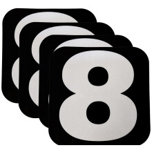 Spy Spot Mailbox Number Stickers Hvide 3,5"""" x 3,5"""" (Nummer 8 Pakke med 4) Reflekterende postkassenumre til udvendigt vinyl Vandt?t UV-bestandig