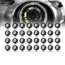 Rolling Gears 32-osainen M6 x 18mm eloksoitu alumiininen litte aluslevysarja laajarunkoisille lokasuojaille puskurin lokasuojat Moottoritilan pukeut