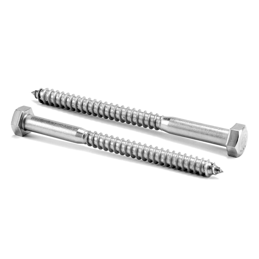 1/4"""" x 4"""" Hex Head Lag Screws Bolts 20Pcs 304 Stainless Steel 18-8 Partial Thread Hexagon Head Wood Screws by SG TZH-image-OPC-PM95YCB-NEW