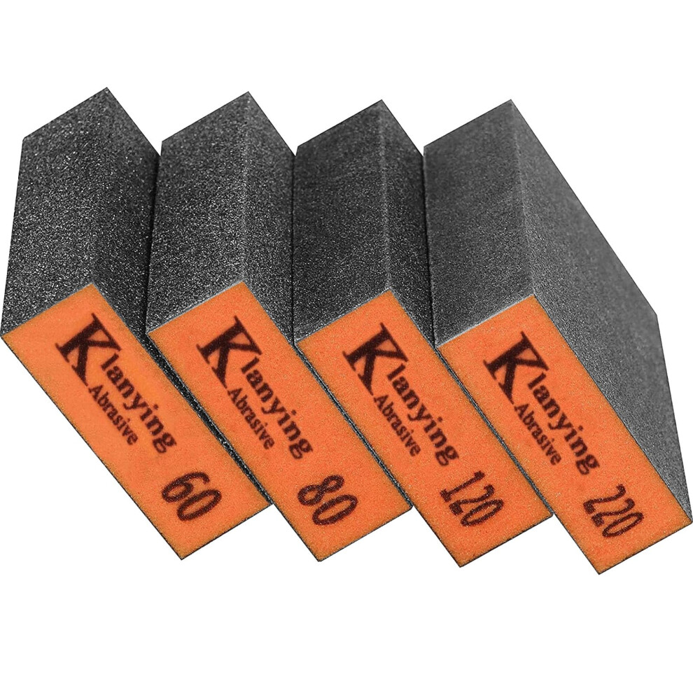 Sanding Sponge 60-220 Grit Assortment Sanding Block Wet And Dry Dual-Use Sander Sponges For Drywall Metal Sandpaper Sponge For Wood Washable And 740919887537