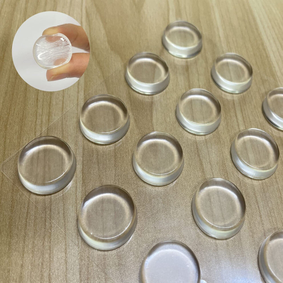 Drawer Bumpers Pads Tiny Cabinet Door Bumpers Cupboard Dots Self Adhesive Clear Rubber Feet Tiny Bumpons For Furniture Table Laptop (20 22Mm*5Mm) 759041828912