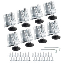 POWERTEC Stelvoeten 8PK Verstelbare Heavy Duty meubelpoot-nivelleerders met niet-beschadigende pads Schroeven en borgmoeren voor werkbanken/kasten/ta