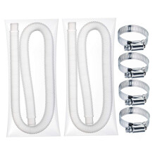 Swimming Pool Replacement Hose 1.25 Inch Diameter, Pool Filter Replacement Hose, 2 Pack With Clamps