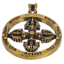 vintage vajra keule anhänger, retro buddhistischer religiöser artikel