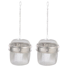 2Pcs Silver Stainless Steel Tea Balls and Jewelry Washing Basket