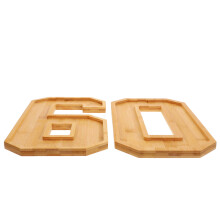 1 Set Holz Zahl 60 Befüllbares Snacktablett Für Charcuterie
