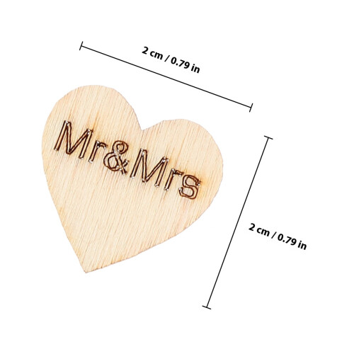 50 Herzförmige Holzspäne Patch Rustikale Holztischdekoration 2