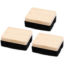 3er-pack tafelradierer aus holz für whiteboard und kreidetafel, schwarz