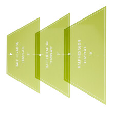 3-teiliges Acryl-Stechzirkel-Lineal, sechseckig, tragbar, für Stoff