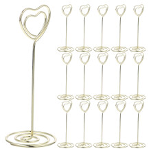 24 herzförmige fotohalter aus für hochzeit, party (gold)