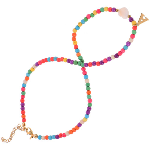 anhänger-kette mit -charms farbenfrohen perlen