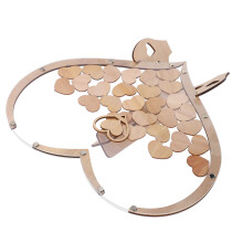 herzförmiger Holz-Gästebuchrahmen für Hochzeiten, Geburtstage,