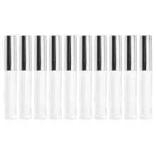 10 10 ml rundflakons für lipgloss aus kunststoff silber
